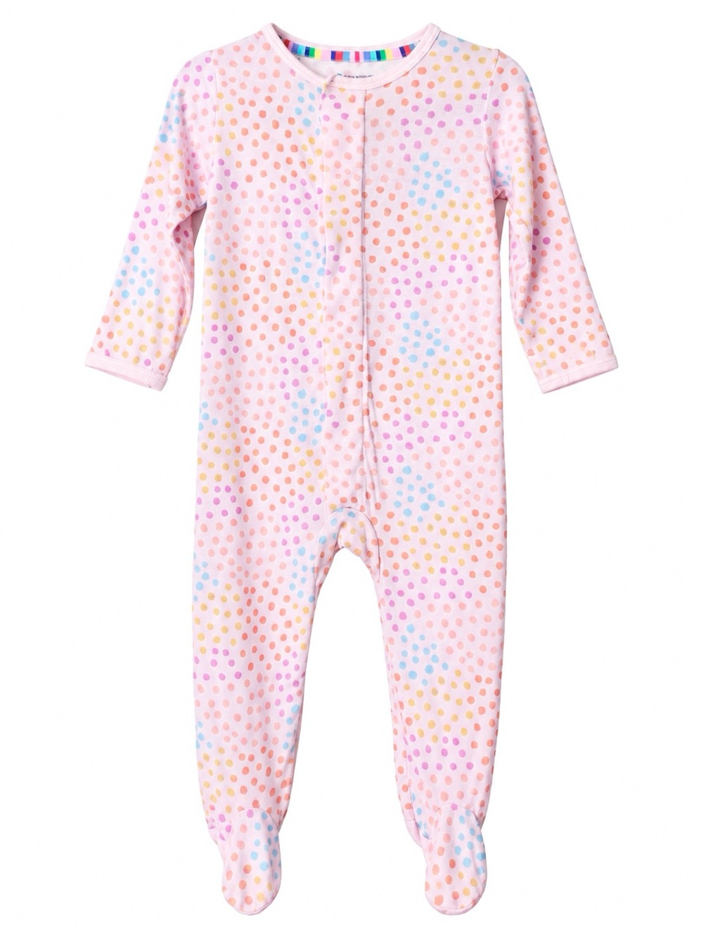 Magnetic Me Baby Footed Sleeper Pink Polka Dot Modal 6-9 Months